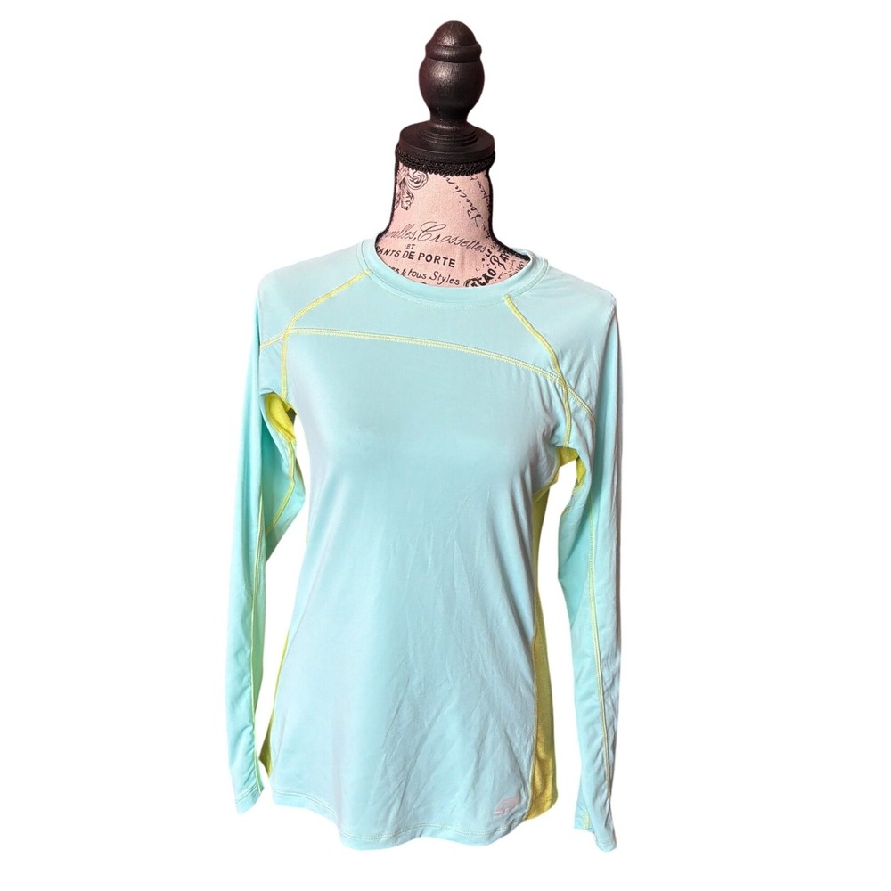 Skechers GORun Performance Division Long Sleeve Running Top Blue Lime Large